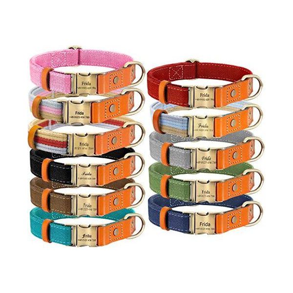 Collare Per Cani Collare Personalizzato Per Animali Domestici In Nylon Con Incisione Di Nome, Numero O Indirizzo Personalizzabile-image