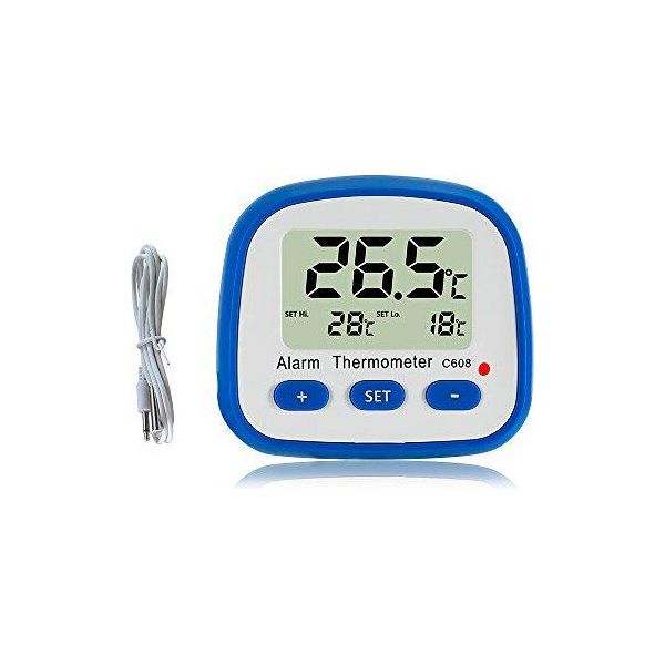 Termometro Con Frigo Congelatore Digitale Con Binario Magnetico Termometro Da Frigo A Lettura Facilitata Display A Led Allarme Temperatura Hi Lo Grigio-image