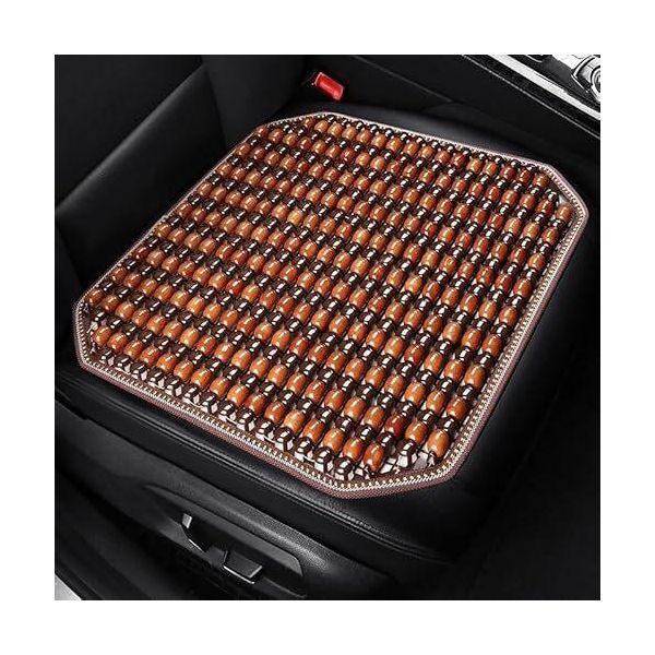 Cuscino Del Sedile Dell'automobile Per Smart, Cuscino Di Legno Del Sedile Del Conducente Della Copertura Del Sedile Dell'automobile Del Tallone Copre Gli Accessori Freschi Estivi Dell'automobile Respirabile, Cuscino Del Giallo-Sedile-image