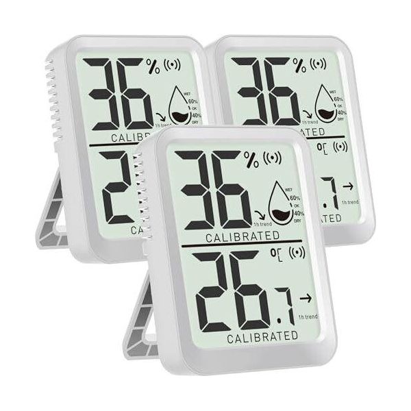 Ayayaboss Pack 3 Termometro Da Interno, Misuratore Di Umidità In Temperatura Interna, Termometro Digitale, Igrometro, Termoigrometro-Camera Del Bambino, Vita, Vivere-image