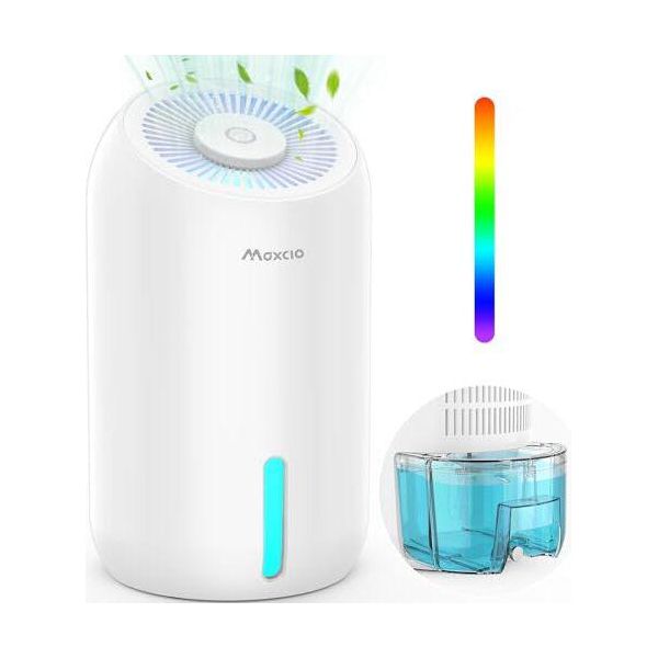 Deumidificatore Elettrico Piccolo 860 Ml, Camera Da Letto, Bagno, Cantina, Deumidificatore Per Ambienti Silenziosi, Risparmio Energetico 7 Colori, Led Commutabile -Lic-image