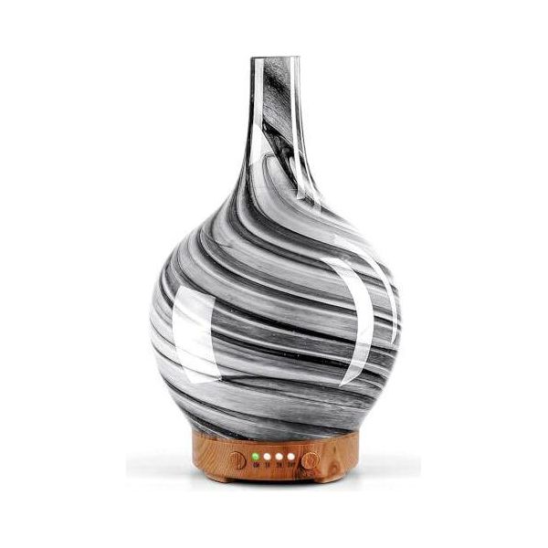 Porseme Aroma Diffusore In Vetro Umidificatore, Realizzato In Vetro Artistico, Silenzioso Ad Ultrasuoni, 7 Led Che Cambiano Colore, Ambiente Bpa-Free Casa, Yoga, Spa Timer, Natale-image