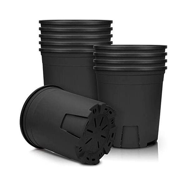 Vaso Da Fiori, 11 Cm, 5 Vasi In Plastica Traspiranti Per Piante Da Interno Ed Esterno, Bonsai, Aloe, Erbe Aromatiche, Orchidee Altro - Nero-image