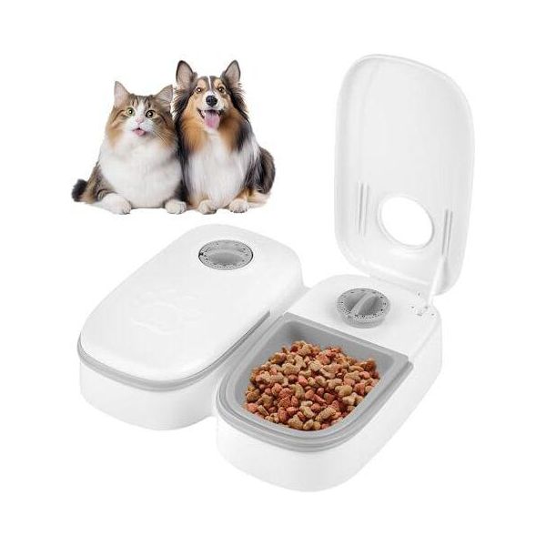 Dajasd Mangiatoia Automatica Per Gatti, 700 Ml Mangiatoia Timer 48 Ore, Antiscivolo Umido Gatto, Cane, Cibo Gatti Piccoli Cani-image