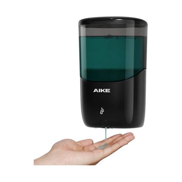 AK1216 Distributore Automatico Di Sapone A Parete 650 Ml Nero Liquido Bagno Cucina-image
