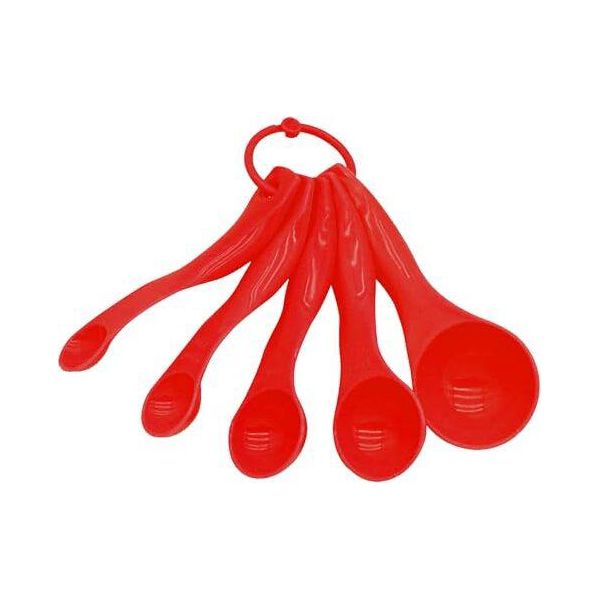 5 Pcs Set Di Cucchiai Di Misura, Cucchiaio Di Misura Mini Set Di Cucchiai Strumento Di Cottura Liquido Secco Per La Cottura Accessori Da Cucina (Rosso)-image