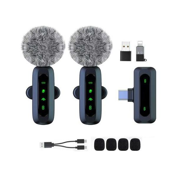 Mini Microfono Lavalier Wireless Iphone Android, Dispositivi Ios - Registrazione Microfonica A Cancellazione Di Rumore, Microfono A Clip, Video Tiktok, Youtube, Vlog Podca-image