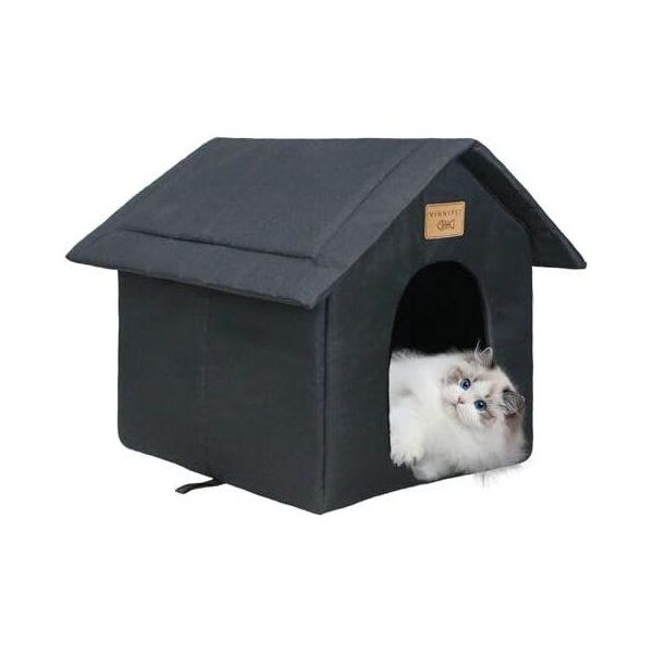 Casetta Per Gatti All'aperto Impermeabile A Prova Di Intemperie Casetta Per Animali Domestici Con Tappetino Per Gatti Calda Grotta Per Cani Lavabile Casetta Per Cani Rifugio Per Animali-image