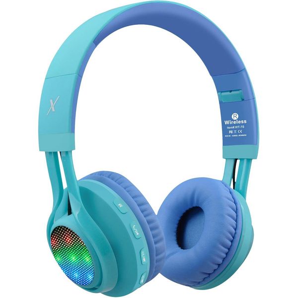 Cuffie Per Bambini Bluetooth Con Illuminazione A Led, Cuffie Stereo Pieghevoli Con Microfono E Controllo Del Volume Per Pc/Tv/Tablet-image