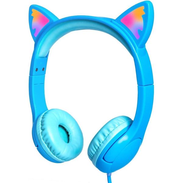 Per Bambini Con Volume Del Microfono Limitato A 85 Db E Illuminazione A Led - Cuffie A Filo Con Interfaccia Per La Condivisione Di Cuffie Stereo-image