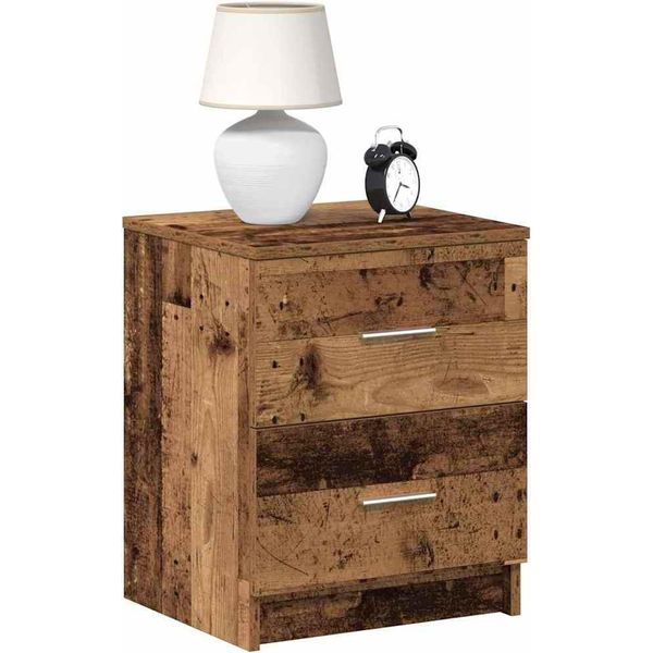 Vidaxl Comodini 2 Pezzi Con 2 Cassetti In Legno Vecchio 40X36X50 Cm-image