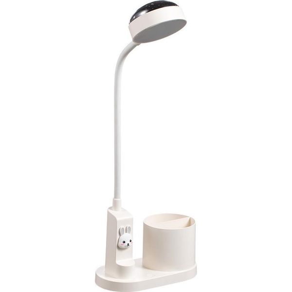 Inf Lampada Da Scrivania Con Portapenne: Proiettore Rgb, Luminosità Regolabile Bianco-image