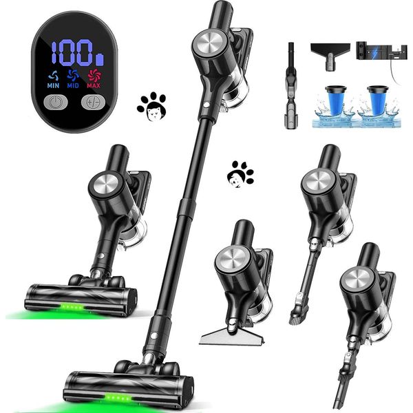 Aspirapolvere A Batteria, Forte Potenza Di Aspirazione, Design Autoportante, H28B-Nero, Eu-image