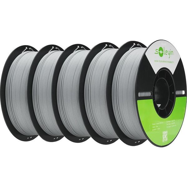 Filamento Per Stampante 3D, Diametro 1,75 Mm, Materiale Ecologico, Grigio 5 Kg-image