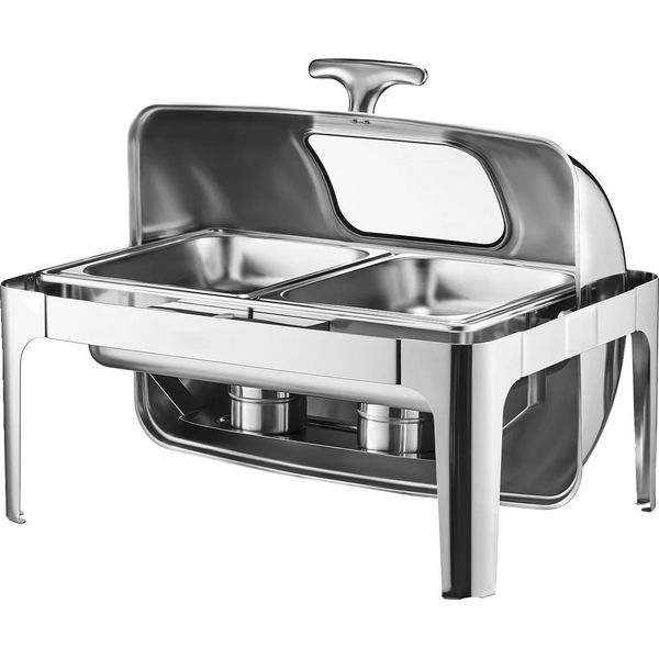 Chafing Dish, Capacità 9Qt, Struttura In Acciaio Inox, Colore Argento-image