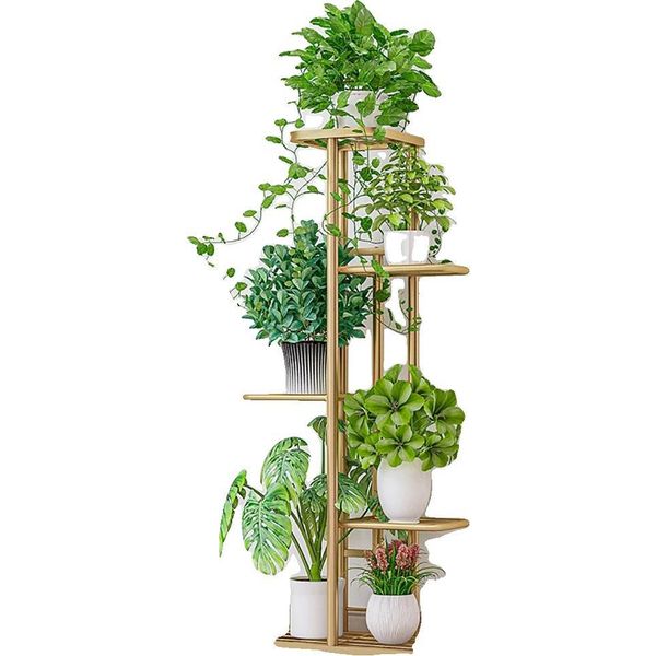 Supporto Per Piante, 5 Livelli, Design Salvaspazio, Oro-image