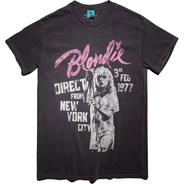 Blondie - Maglietta "New York City"" Per Uomo/Donna Unisex, Lavaggio Vintage TT615 (Xl) (Carbone)"-image