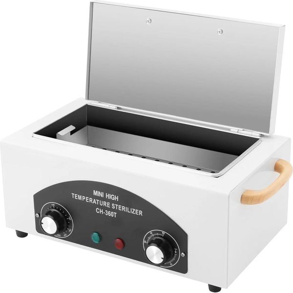 Armadio Di Disinfezione Per Attrezzi Per Unghie - Sterilizzatore Ad Alta Temperatura - Potenza 300 W - Temperatura 50-220 °C - Timer 0-60 Min - Capacità 2 L - Spina Ue 220-240 V - Bianco/Nero-image