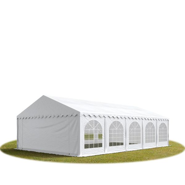 Toolport 5X10 Mtendone Per Feste Premium Pvc Bianco 100% Impermeabile Tendone Da Esterno Tenda Party-image