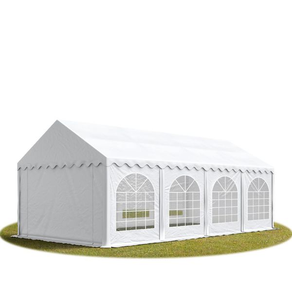 Toolport 3X8 M Tendone Per Feste Premium Pvc Ritardante Di Fiamma - Bianco 100% Impermeabile Tendone Da Esterno Tenda Party-image