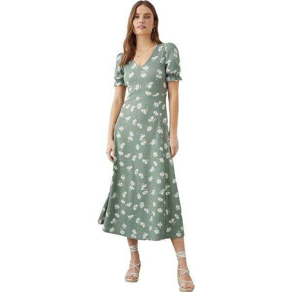Dorothy Perkins - Vestito Midi Da Donna A Maniche Corte DP2146 (40 De) (Khaki)-image