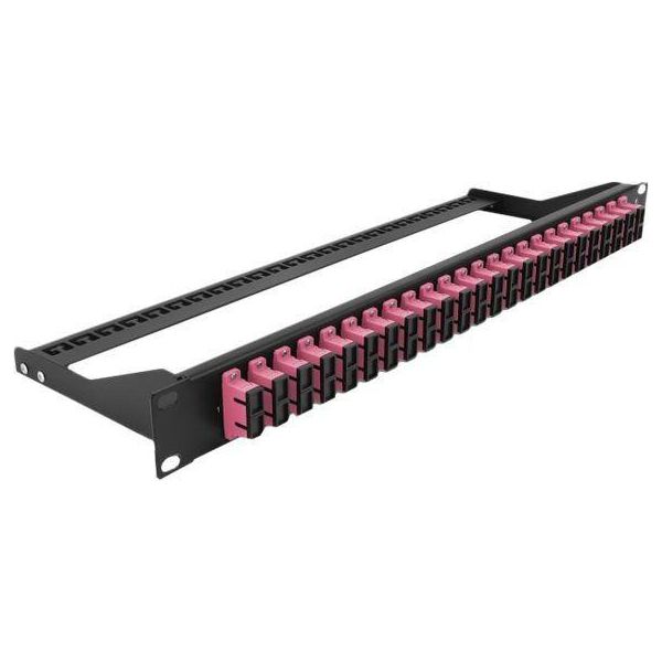 Delock - Patch Panel - Rack Montierbar - Sc Duplex Mm X 24 - Schwarz, Violett - 1U - 48.3 Cm (19")"-image