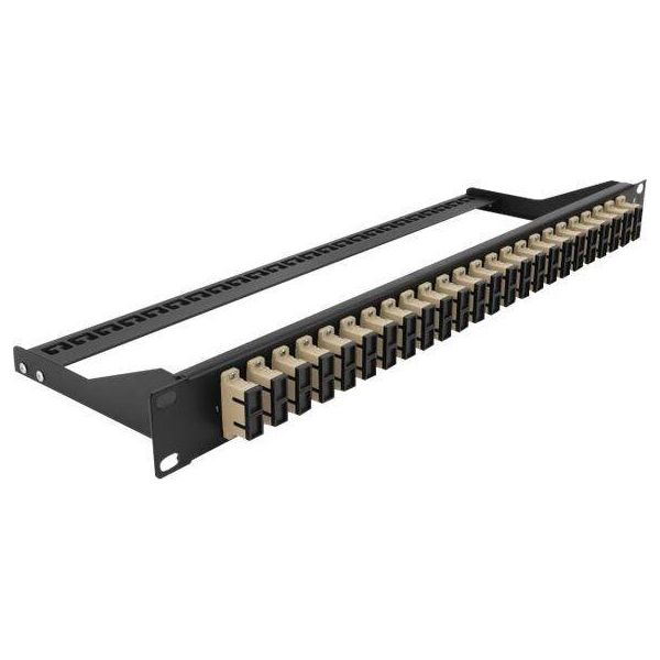 Delock - Patch Panel - Rack Montierbar - Sc Duplex Mm X 24 - Schwarz, Beige - 1U - 48.3 Cm (19")"-image