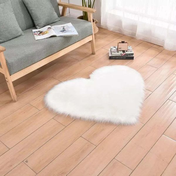 Tappeto Cuore " Tappeto Soffice A Forma Di Cuore "" Tappeto Decorativo I Tappeto: Bianco / 40X50Cm Colore: Bianco Dimensioni: 40X50Cm"-image