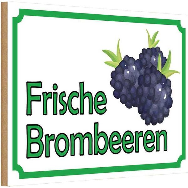 Vianmo Insegna In Legno 20X30 Cm Frische Brombeeren Hofladen-image