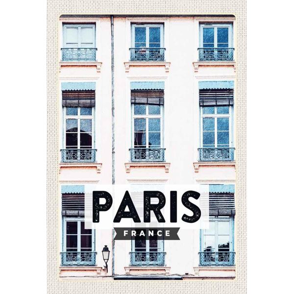 Vianmo Insegna In Legno 30X20 Cm Paris Frankreich Architektur Stadt-image