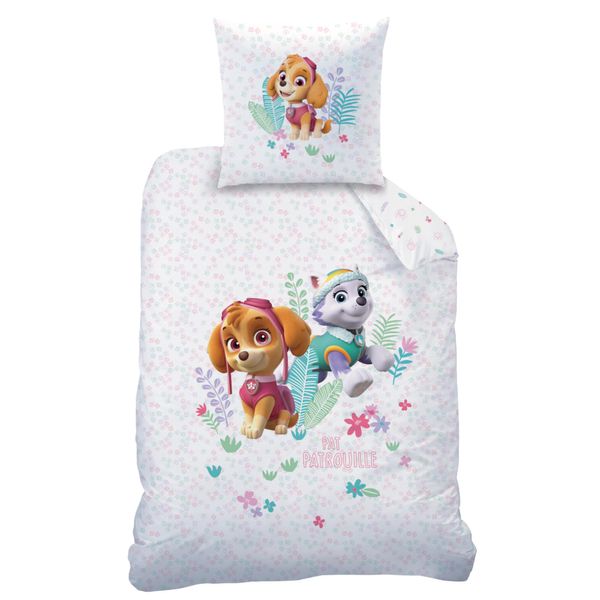 Copripiumino Paw Patrol, Paradise - 140 X 200 Cm + 1 X 63 X 63 Cm - Cotone-image