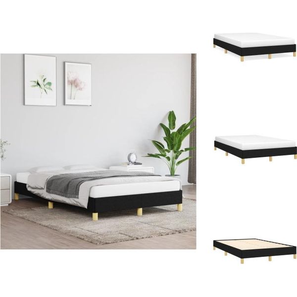 Vidaxl Struttura Letto In Tessuto Nero 120X200 Cm - Letti E Strutture Letto-image