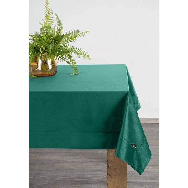 Tovaglia Festosa Decorazione Da Tavola Velvet Verde Scuro 145X180 Cm Verde Scuro-image