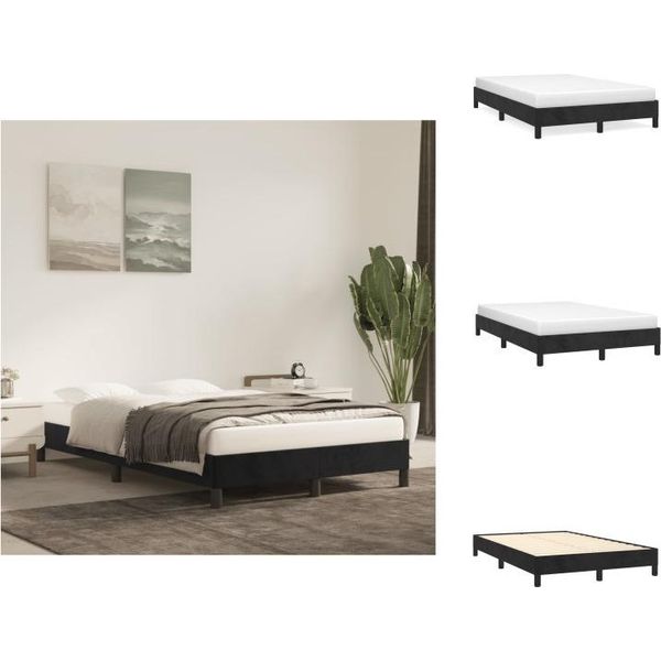 Vidaxl Struttura Letto Nera 120X200 Cm In Velluto - Letti E Strutture Letto-image