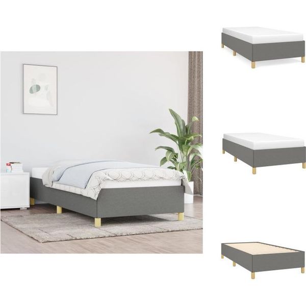 Vidaxl Struttura Letto Grigio Scuro 100X200 Cm In Tessuto - Letti E Strutture Letto-image