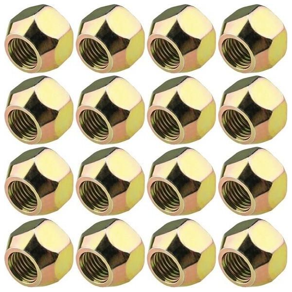 16X Dadi Ruota Aperti Con Collare Conico M12X1,5 16Mm SW21 Oro Zincato Per Honda Mazda Ford-image