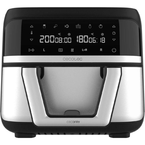 Cecotec Cecofry Dual 9000 Singolo 9 L Indipendente 2850 W Friggitrice Ad Aria Calda Nero, Acciaio Inox-image