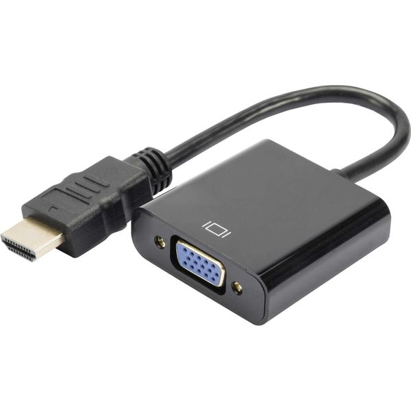 Digitus - Adattatore Video/Audio - Hdmi / Vga / Audio - Hdmi (M) A HD-15 (Vga), Mini Spina (W) - Nero-image