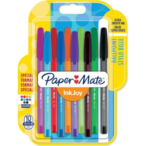 Papermate 1956751 Paper Mate Kugelschreiber Inkjoy 100 Kappe 10St. M Farbig-image