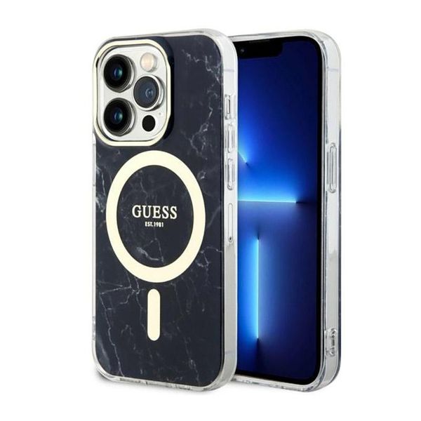 Guess Guhmp14Xpcumak Custodia Rigida Per Iphone 14 Pro Max6.7 Czarny/Nero In Marmo Magsafe-image