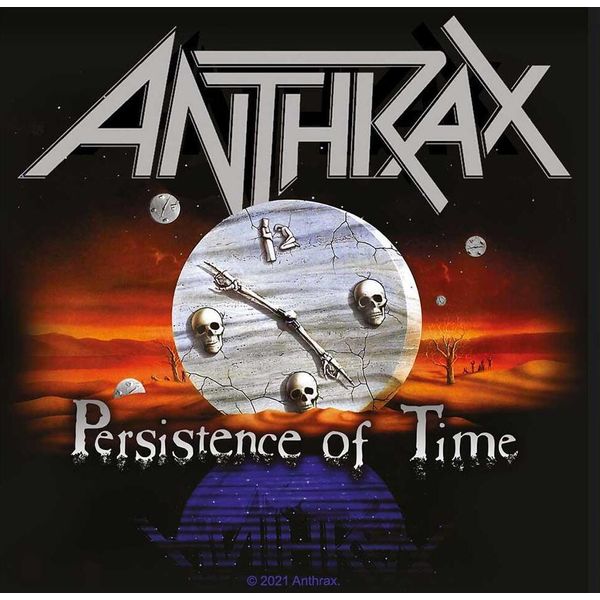 Anthrax - Toppa "Persistence Of Time"" - Poliestere RO3735 (Taglia Unica) (Nero/Grigio)"-image
