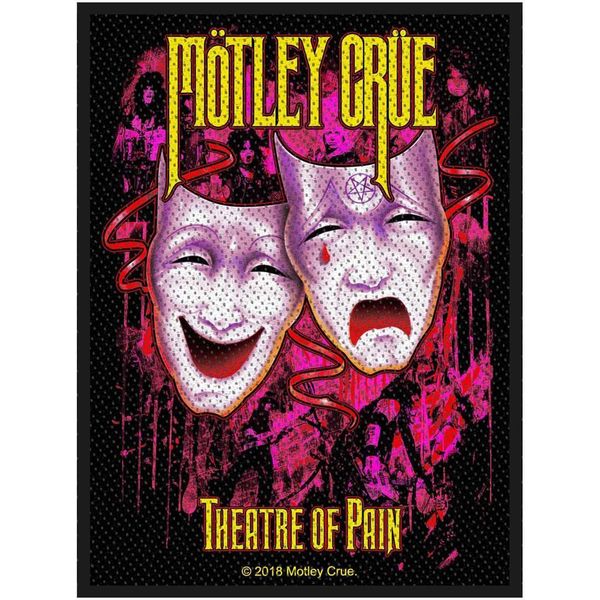Motley Crue - Toppa "Theatre Of Pain"" - Poliestere RO7982 (Taglia Unica) (Nero/Rosa/Giallo)"-image