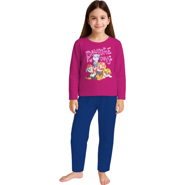 Pigiama Paw Patrol Per Bambine - Set Pigiama Per Bambini A Manica Lunga Con Pantaloni Rosa/Blu 98-104-image