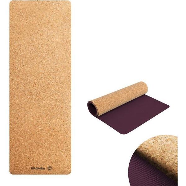 Spokey Savasana Tappetino Yoga In Sughero, 180 X 60 X 0,4 Cm, Marrone-image
