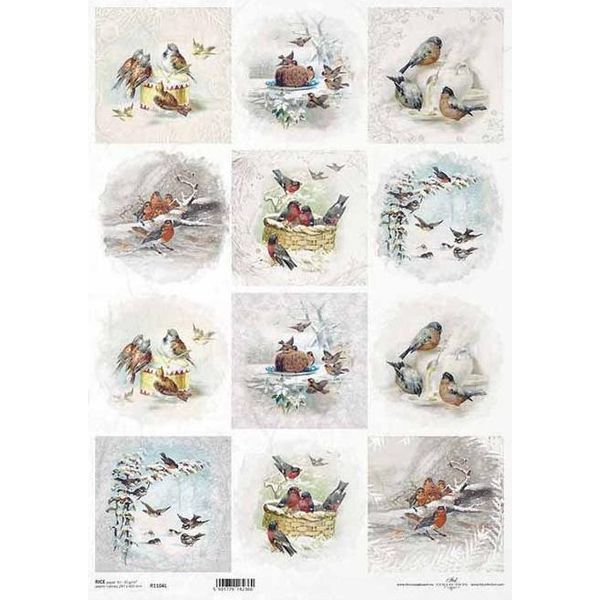Carta Di Riso Per Decoupage A3 ITD-1104L Uccelli-image