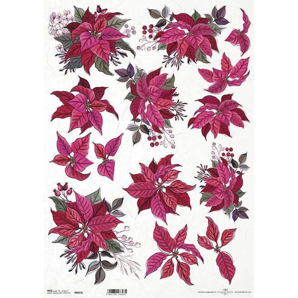 Itd Carta Di Riso Carta Da Decoupage A3 Stella Di Natale 0973L-image