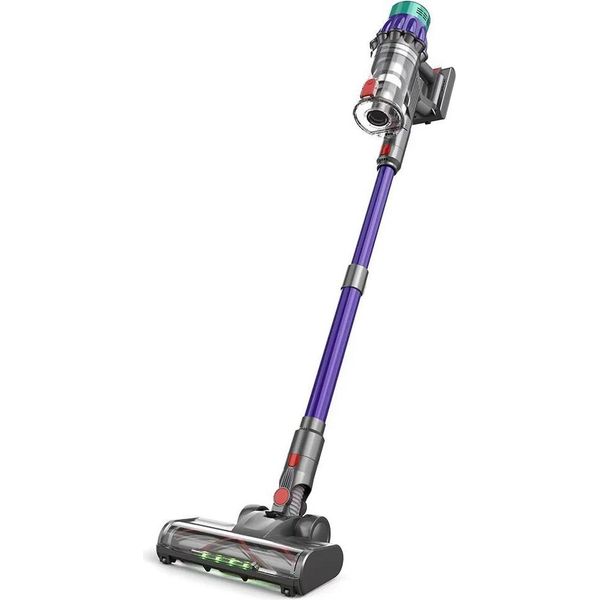 Aspirapolvere A Batteria, Potenza Di Aspirazione 55Kpa, Filtrazione Hepa, Viola Con Verde-image