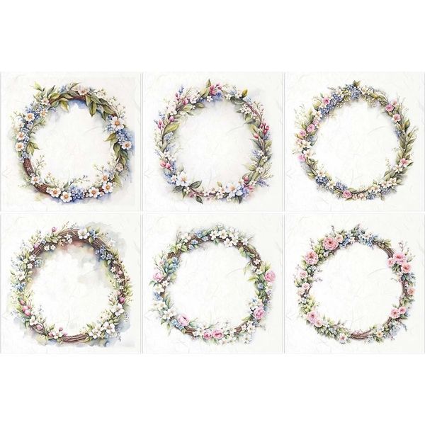 Set Di Carta Craft Per Scrapbooking Riso - Itd - RSM124 Ghirlanda Di Fiori-image
