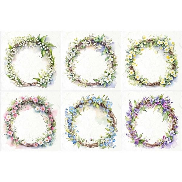 Set Di Carta Craft Per Scrapbooking Riso - Itd - RSM125 Mughetto, Margherite-image