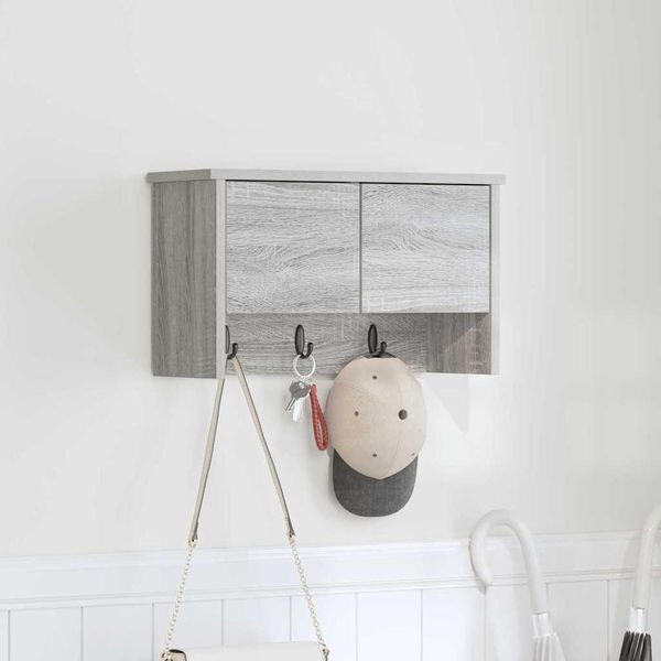 Maison Exclusive - Comodino A Muro Con Ante Sonoma Grigio 50 X 20 X 30 Cm-image